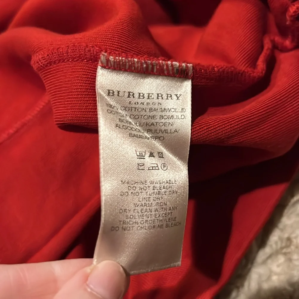 Burberry London Men's Dark Red 1/4 zip sweatshirt Large - Picture 7 of 10